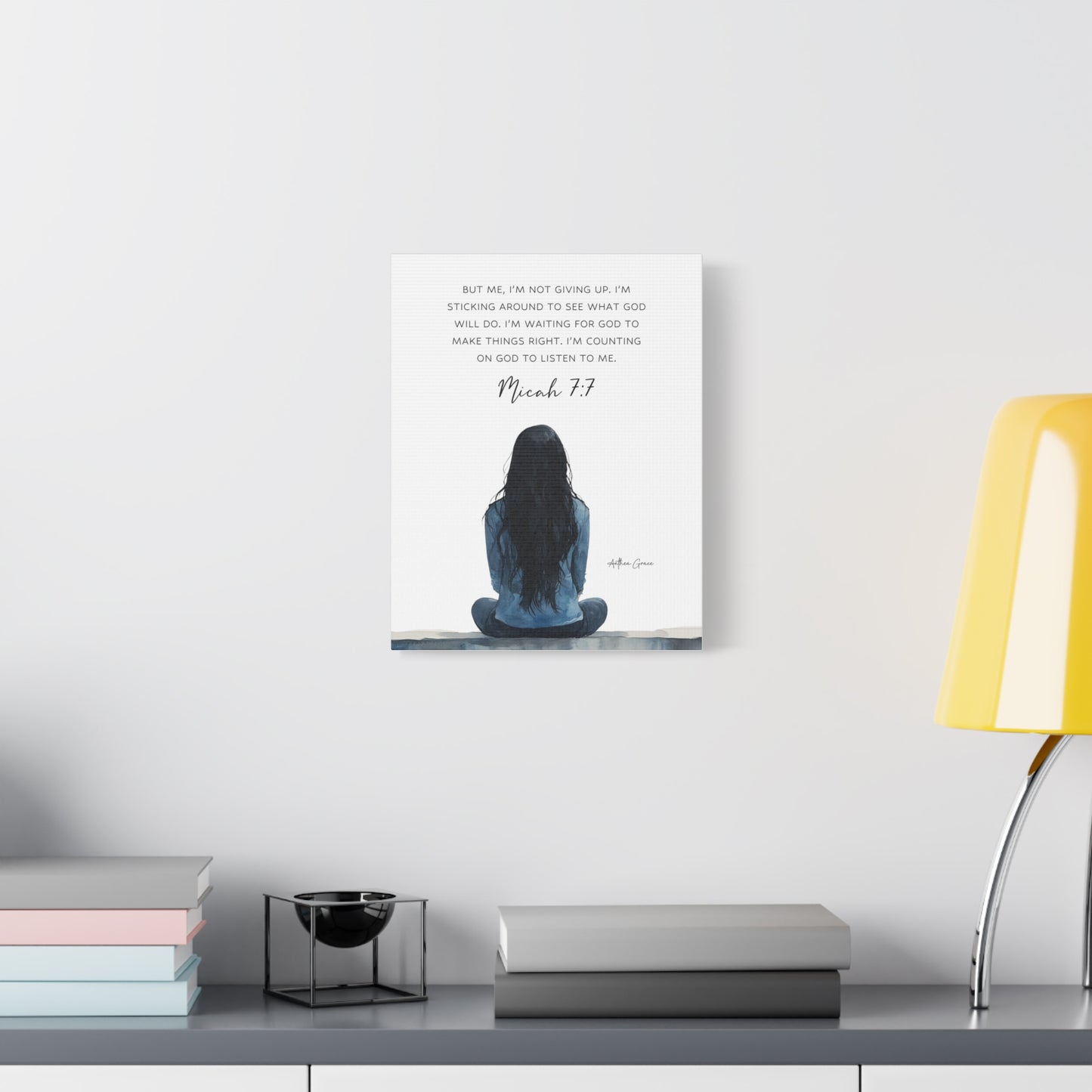 Micah 7:7 Wall Art Canvas