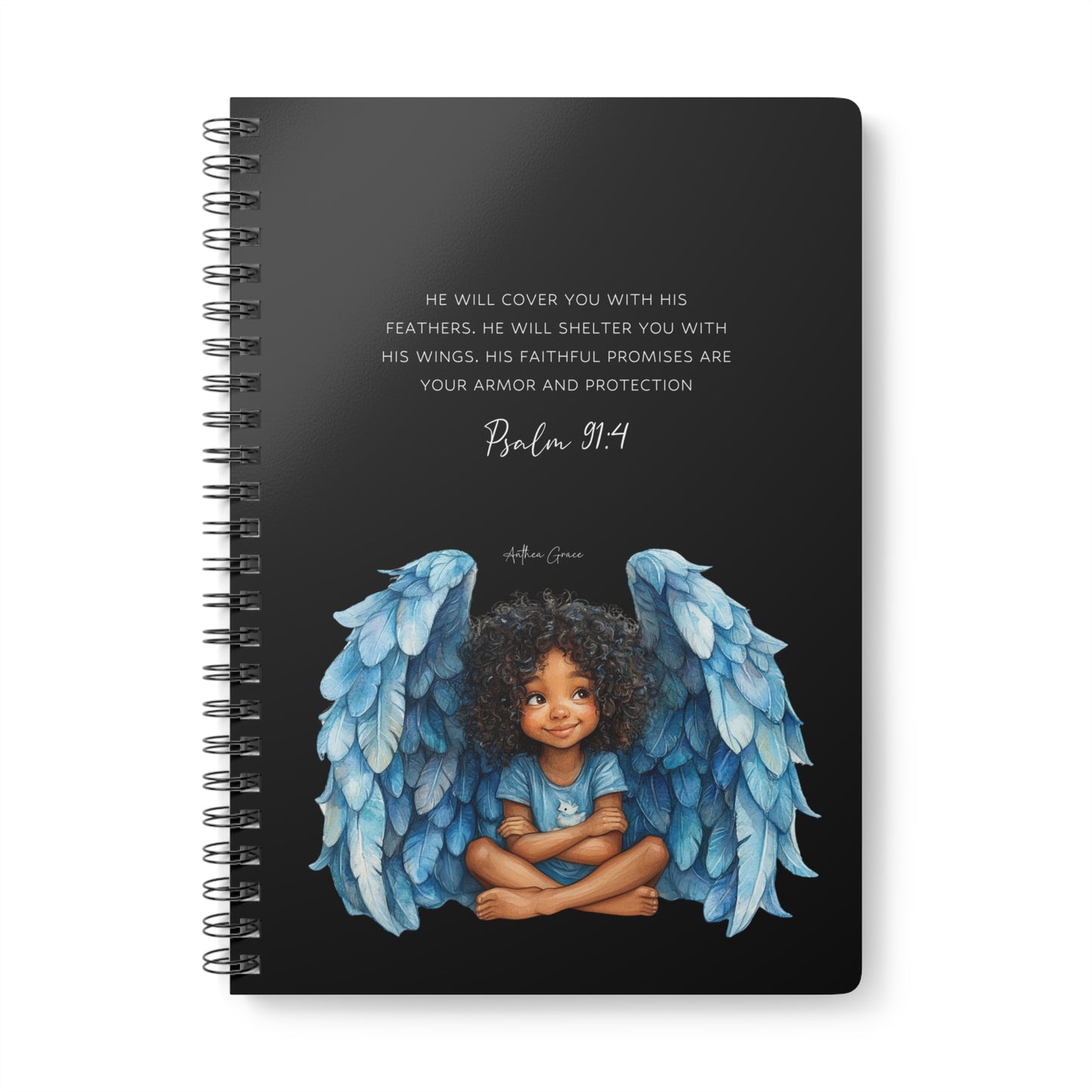Psalm 91:4 Spiral A5 Notebook